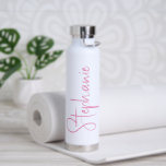 Elegant Calligraphy Script Personalized Name Waterfles<br><div class="desc">Elegant Calligraphy Script Personalized Name Water Bottle features your custom name in elegant calligraphy script. Perfect as personalized gifts for family and friends for Christmas and birthdays or as favors for weddings and events. Add a personalized touch to custom corporate gifts and more. Designed by ©2025 Evco Studio www.zazzle.com/store/evcostudio</div>