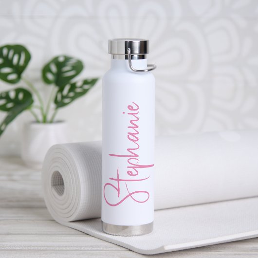Elegant Calligraphy Script Personalized Name Waterfles (Yoga)