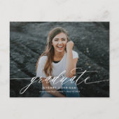 Elegant Calligraphy Script Photo Afstuderen Uitnodiging Briefkaart (Voorkant)