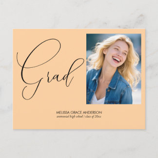 Elegant Calligraphy Script Photo Afstuderen Uitnodiging Briefkaart