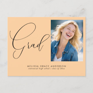 Elegant Calligraphy Script Photo Afstuderen Uitnodiging Briefkaart