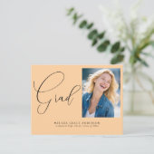 Elegant Calligraphy Script Photo Afstuderen Uitnodiging Briefkaart (Staand voorkant)
