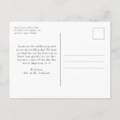 Elegant Calligraphy Script Photo Bedankt Wedding Briefkaart (Achterkant)