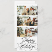 Elegant Calligraphy Script Photo Collage Christmas Feestdagenkaart (Voorkant / Achterkant)