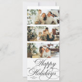 Elegant Calligraphy Script Photo Collage Christmas Feestdagenkaart (Voorkant)