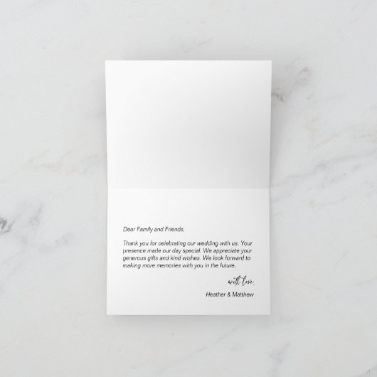 Elegant Calligraphy Script Photo Wedding Bedankkaart (Binnen)