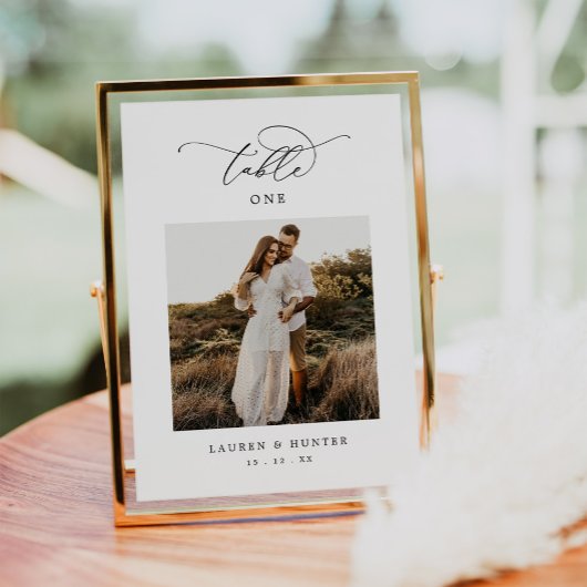 Elegant Calligraphy Script Photo Wedding Kaart