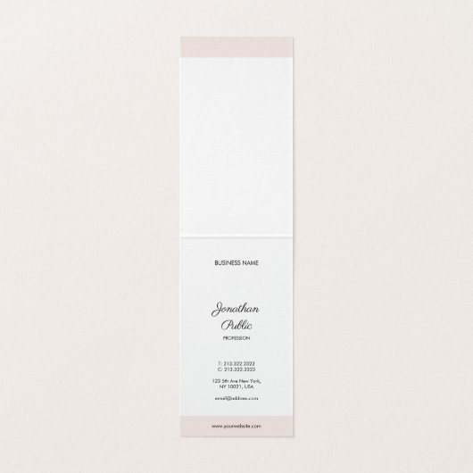 Elegant Calligraphy Script Professional Modern Visitekaartje (Binnenkant ongevouwen)