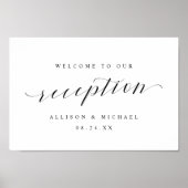 Elegant Calligraphy Script Reception Welcome Sign Poster (Voorkant)