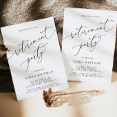 Elegant Calligraphy Script Retirement Party Kaart