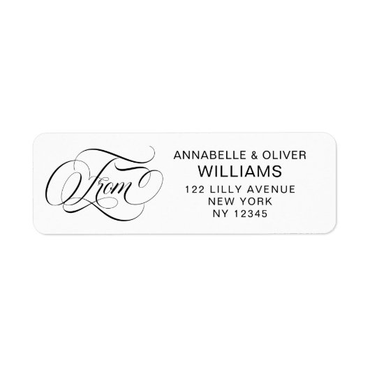 Elegant Calligraphy Script Return Address Labels (Voorkant)