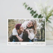 Elegant Calligraphy Script Simple Photo Wedding Bedankkaart (Staand voorkant)