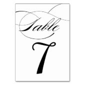 Elegant Calligraphy Script Table Numbers Card Kaart (Achterkant)