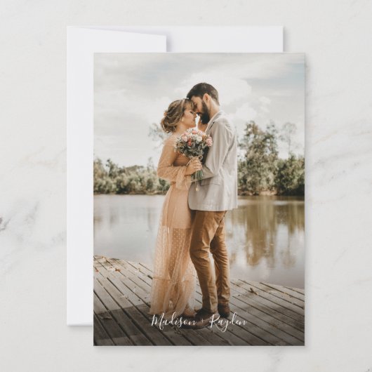 Elegant Calligraphy Script Terracotta Wedding Kaart (Achterkant)