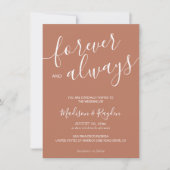 Elegant Calligraphy Script Terracotta Wedding Kaart (Voorkant)