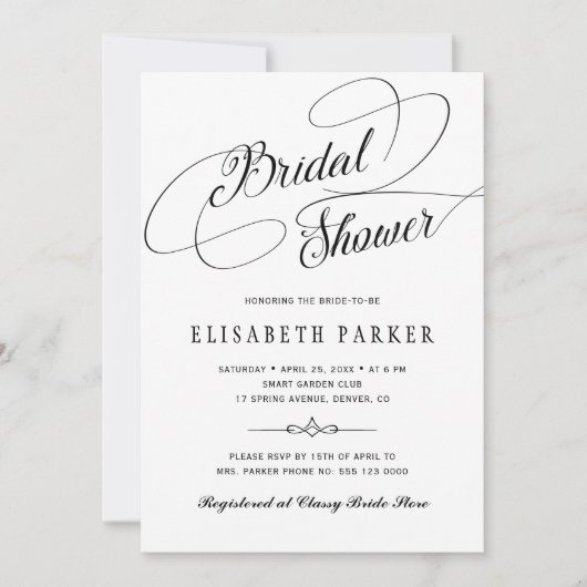 Elegant calligraphy script vrijgezellenfeest kaart (Voorkant)