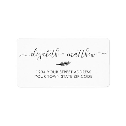 Elegant Calligraphy Script Weddenschap Address Lab Etiket (Voorkant)