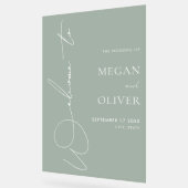 Elegant Calligraphy Script Weddenschap Welkom Acryl Bord (Hoek)