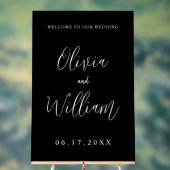 Elegant Calligraphy Script Weddenschap Welkom Acryl Bord (Neutraal)