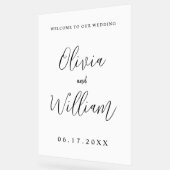 Elegant Calligraphy Script Weddenschap Welkom Acryl Bord (Hoek)