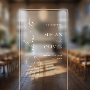 Elegant Calligraphy Script Weddenschap Welkom Raamsticker