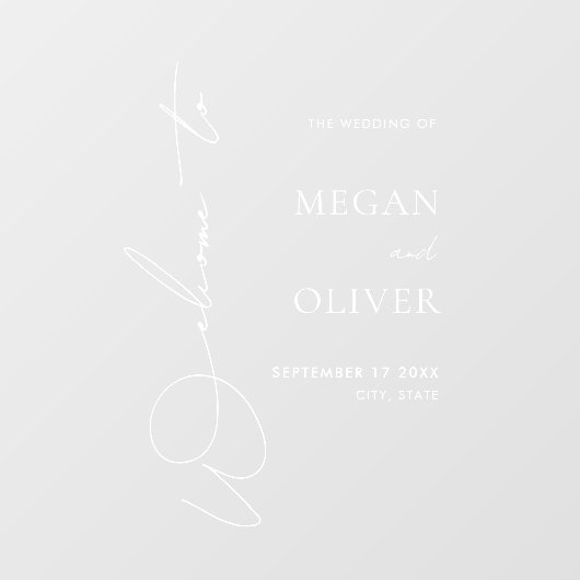 Elegant Calligraphy Script Weddenschap Welkom Raamsticker (Vel)