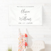 Elegant Calligraphy Script Weddenschap Welkom Spandoek (Insitu)