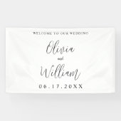 Elegant Calligraphy Script Weddenschap Welkom Spandoek (Horizontaal)