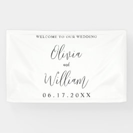 Elegant Calligraphy Script Weddenschap Welkom Spandoek