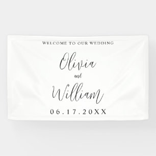 Elegant Calligraphy Script Weddenschap Welkom Spandoek