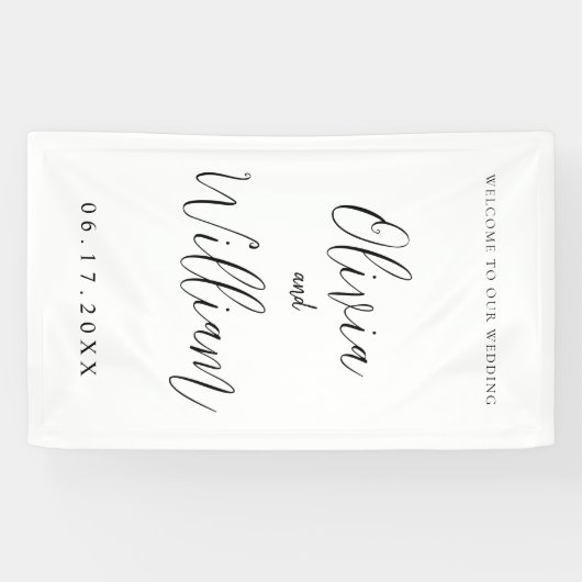 Elegant Calligraphy Script Weddenschap Welkom Spandoek (Horizontaal)
