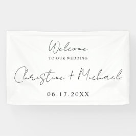 Elegant Calligraphy Script Weddenschap Welkom Spandoek