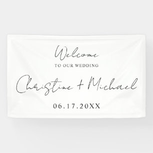 Elegant Calligraphy Script Weddenschap Welkom Spandoek