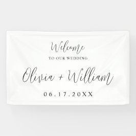 Elegant Calligraphy Script Weddenschap Welkomstban Spandoek