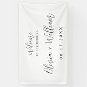 Elegant Calligraphy Script Weddenschap Welkomstban Spandoek (Verticaal)