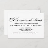 Elegant Calligraphy Script Wedding Accommodations Informatiekaartje (Voorkant / Achterkant)