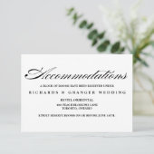 Elegant Calligraphy Script Wedding Accommodations Informatiekaartje (Staand voorkant)