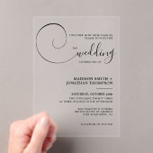 Elegant Calligraphy Script Wedding Acryl Uitnodigingen (Insitu (Draagbaar))