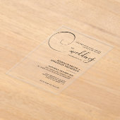 Elegant Calligraphy Script Wedding Acryl Uitnodigingen (Laagn)