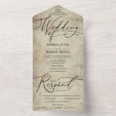 Elegant Calligraphy Script Wedding All In One Uitnodiging (Binnen)