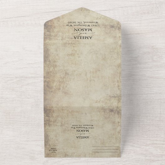 Elegant Calligraphy Script Wedding All In One Uitnodiging (Buitenkant)