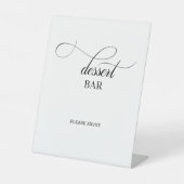 Elegant Calligraphy Script Wedding Dessert Bar Reclamebord Met Voetstuk (Voorkant)