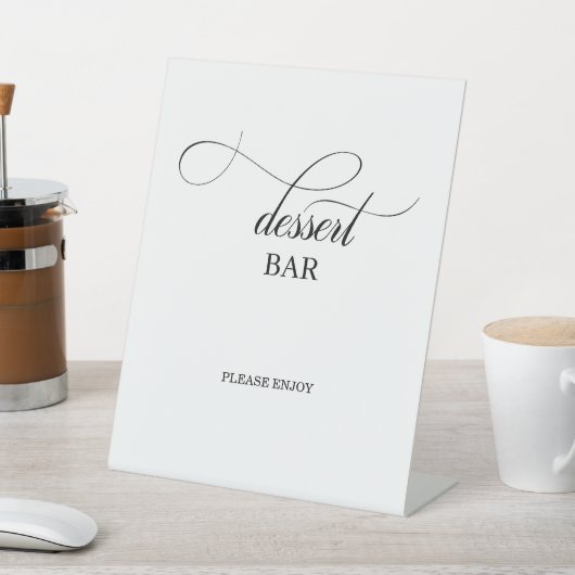 Elegant Calligraphy Script Wedding Dessert Bar Reclamebord Met Voetstuk (Insitu)