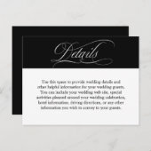 Elegant Calligraphy Script Wedding Details Briefkaart (Voorkant / Achterkant)