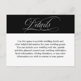 Elegant Calligraphy Script Wedding Details Briefkaart