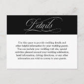Elegant Calligraphy Script Wedding Details Briefkaart (Voorkant)