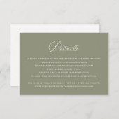 Elegant Calligraphy Script Wedding Details Insert Kaart (Voorkant / Achterkant)