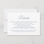 Elegant Calligraphy Script Wedding Details Insert Kaart (Voorkant)