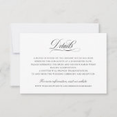 Elegant Calligraphy Script Wedding Details Insert Kaart (Voorkant)