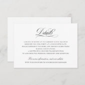 Elegant Calligraphy Script Wedding Details Insert Kaart (Voorkant / Achterkant)